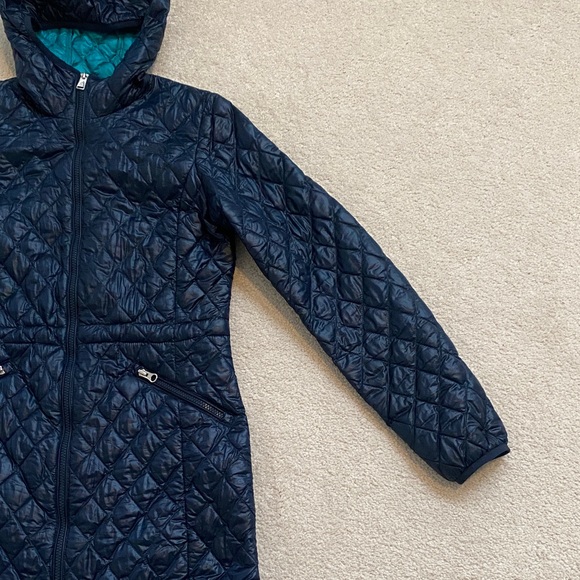 North Face Quilted Hooded Jacket - Navy Blue - Picture 3 of 15